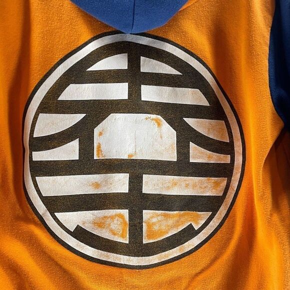 Dragon Ball Z Hoodie Sweatshirt Mens Medium Orange Blue Goku Kama Symbol Casual - Picture 10 of 11